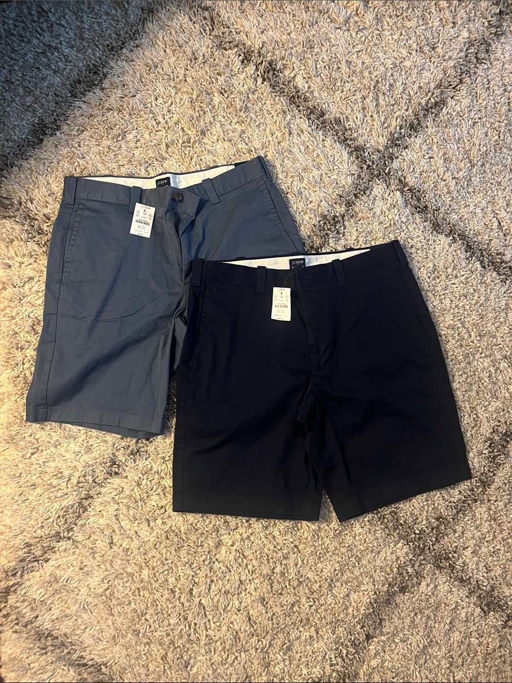 J. Crew Men's Flat Front Chino Shorts in Navy and Slate